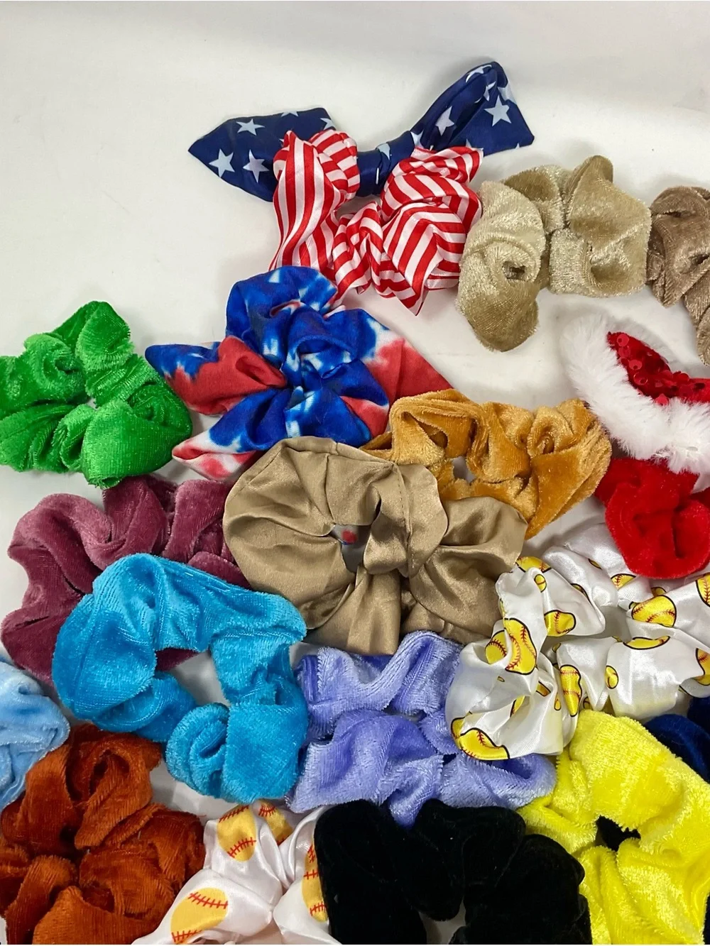 Colorful Assorted Hair Scrunchies Set